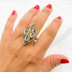 Load image into Gallery viewer, DR028. Diamond Sterling Silver Leaf Ring