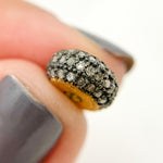 Load image into Gallery viewer, DC833. Diamond & 925 Sterling Silver Two Tone Round Bead