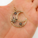 Load image into Gallery viewer, Shop Now 14K Gold Moon Pendant