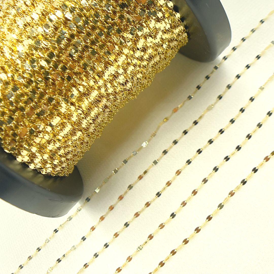 14K Gold Flat Marina Link Unfinished Chain