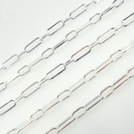 Load image into Gallery viewer, Sterling Silver Flat Paperclip Link Chain