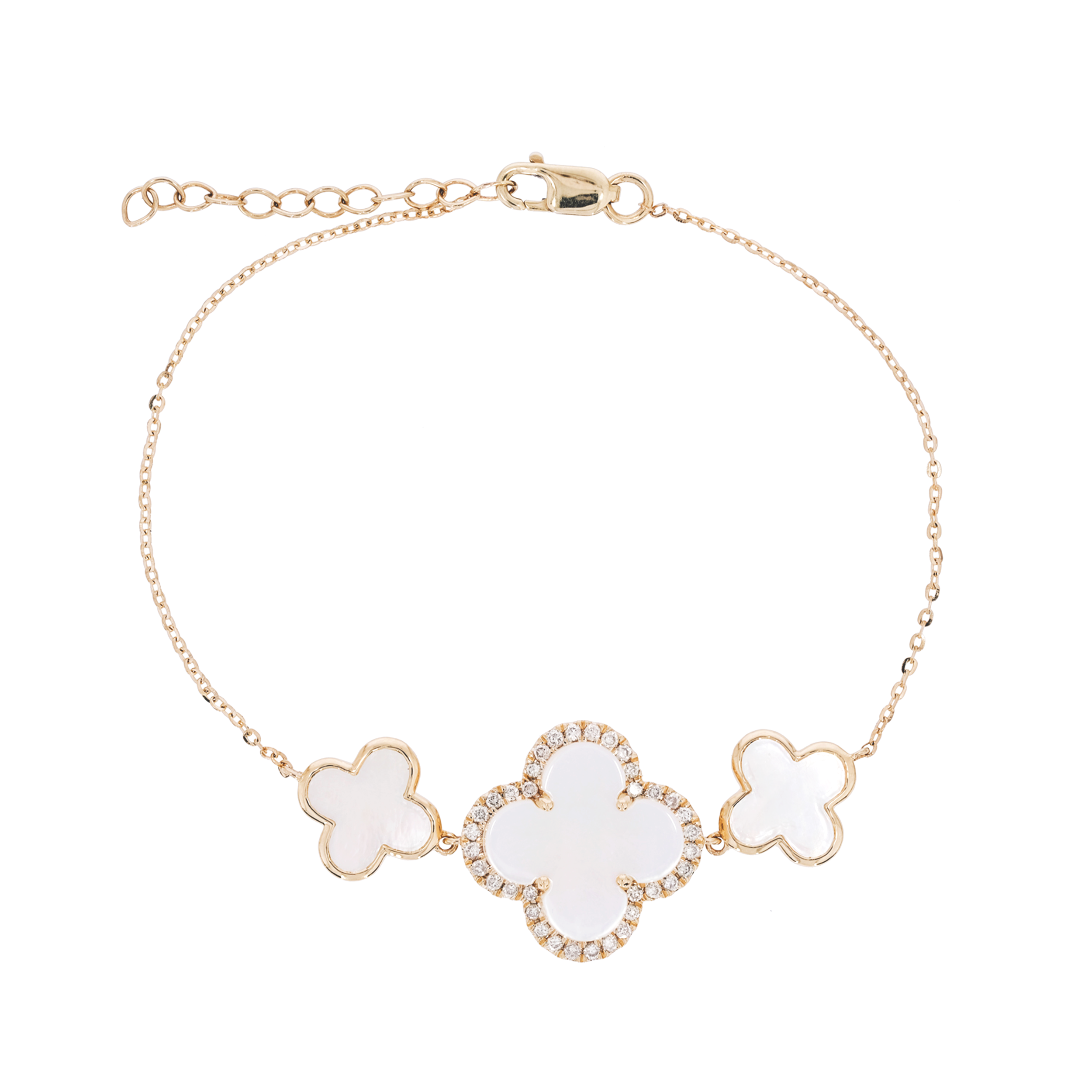 14K Solid Gold Diamond and Gemstone Bracelet