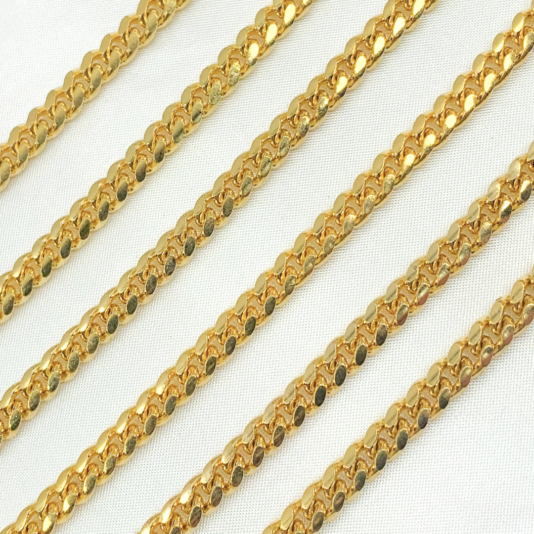 X23GP. Gold Plated 925 Sterling Silver Curb Chain