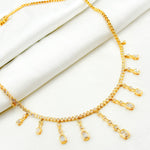 Load image into Gallery viewer, NFR71416. 14K Solid Gold Diamond Dangle Necklace
