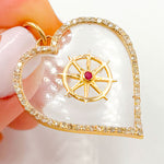 Load image into Gallery viewer, Buy Now Gold Compass Heart Pendant