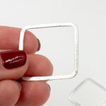 Load image into Gallery viewer, White Sterling Silver Brushed Square Connector