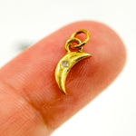 Load image into Gallery viewer, DC874. Diamond Sterling Silver Mini Moon Charm
