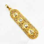 Load image into Gallery viewer, DP096. Diamond & Sterling Silver Oval Pendant with Polki Diamond