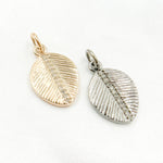 Load image into Gallery viewer, Diamond Sterling Silver Leaf Charm