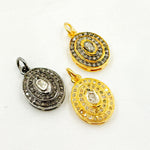Load image into Gallery viewer, DC385. Diamond Sterling Silver Oval Charm with Polki Diamond