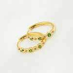 Load image into Gallery viewer, EHA56738EM. 14k Solid Gold Diamond and Emerald Oval Hoop