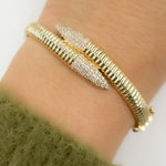 Load image into Gallery viewer, BNH68515. 14K Solid Gold Diamond Fancy Bangle