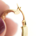 Load image into Gallery viewer, GER89. 14K Gold Diamond Cut Hollow Hoop Earrings with Texture