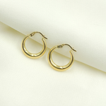 Load image into Gallery viewer, GER143. 14K Gold Chunky Textured Hollow Hoop