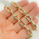 Load image into Gallery viewer, 14k Solid Yellow Hollow Gold Smooth and Flat Oval Link Chain