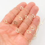 Load image into Gallery viewer, 14k Solid Gold Heart Link Chain