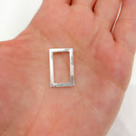 Load image into Gallery viewer, White Sterling Silver Brushed Rectangle Connector