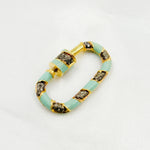Load image into Gallery viewer, Shop Now Diamond Sterling Silver Oval Carabiner Clasp with Enamel