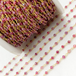 Load image into Gallery viewer, Coated Quartz Gold Plated Wire Wrap Chain. CQU15