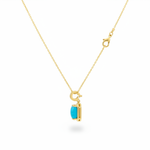 Load image into Gallery viewer, CMZ00366TQ8X6. 14K Solid Gold Rectangular-Shaped Turquoise Charm