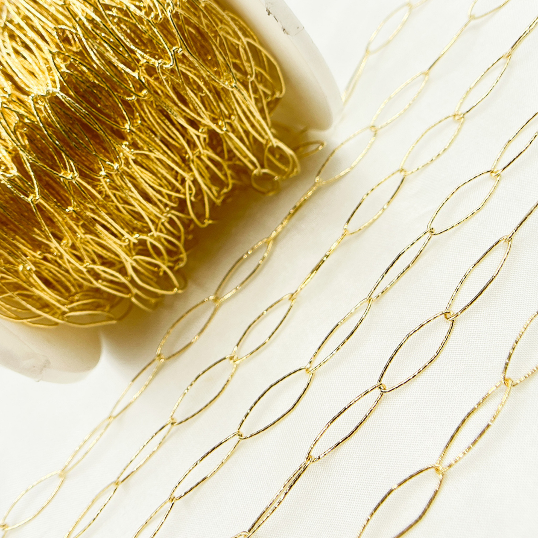 Buy Now Gold Plated 925 Sterling Silver Diamond Cut Oval Link Chain