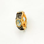 Load image into Gallery viewer, Diamond Sterling Silver Spacer Bead with Gemstone