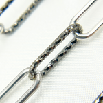 Load image into Gallery viewer, Black Rhodium and Sterling Silver smooth & Diamond Cut Paperclip Chains