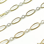 Load image into Gallery viewer, 1023SS+GF. Two Tone Oval and Round Links Chain