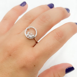 Load image into Gallery viewer, 14K Solid White Gold Circle Ring.