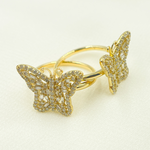 Load image into Gallery viewer, 14K Solid Gold Butterfly Diamond Ring.