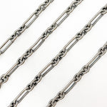 Load image into Gallery viewer, Oxidized Sterling Silver Twisted Oval and 3-Round Links Chain