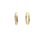 Load image into Gallery viewer, EHH56874. 14k Solid Gold Diamond Baguette Oval Hoops