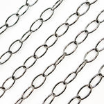 Load image into Gallery viewer, V274BR. Black Rhodium Sterling Silver Smooth Oval Link Chain