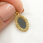 Load image into Gallery viewer, Diamond Sterling Silver Oval Enamel Charm