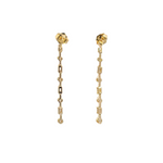 Load image into Gallery viewer, 14k Solid Gold Diamond Baguette Dangle Earrings. EFG52100
