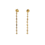 Load image into Gallery viewer, EFG52100. 14k Solid Gold Diamond Baguette Dangle Earrings