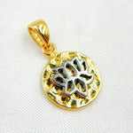 Load image into Gallery viewer, DC993. Sterling Silver Round Lotus Charm