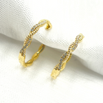 Load image into Gallery viewer, GDT101. 14K Solid Gold Cross Hoop Earrings