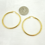 Load image into Gallery viewer, GER165. 14K Solid Gold Hollow Smooth Hoop