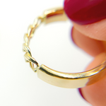 Load image into Gallery viewer, GER108. 14K Solid Gold Hoop with Flat and Curb section