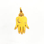 Load image into Gallery viewer, DP329. Diamond & Sterling Silver Moon & Star Hamsa Pendant