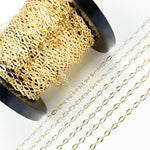 Load image into Gallery viewer, Yellow Gold Diamond Cut Flat Oval Link Chain