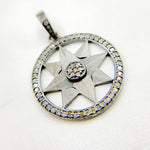 Load image into Gallery viewer, DP581. Diamond Sterling Silver Gold Plated Round Star Pendant