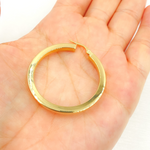 Load image into Gallery viewer, GER156. 14K Solid Gold Hollow Flat Hoop Earrings