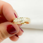 Load image into Gallery viewer, 14K Solid Gold Diamond Baguette Band Ring.