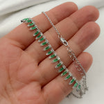 Load image into Gallery viewer, NFP70815. 14K Solid Gold Diamond and Gemstone Bars Necklace