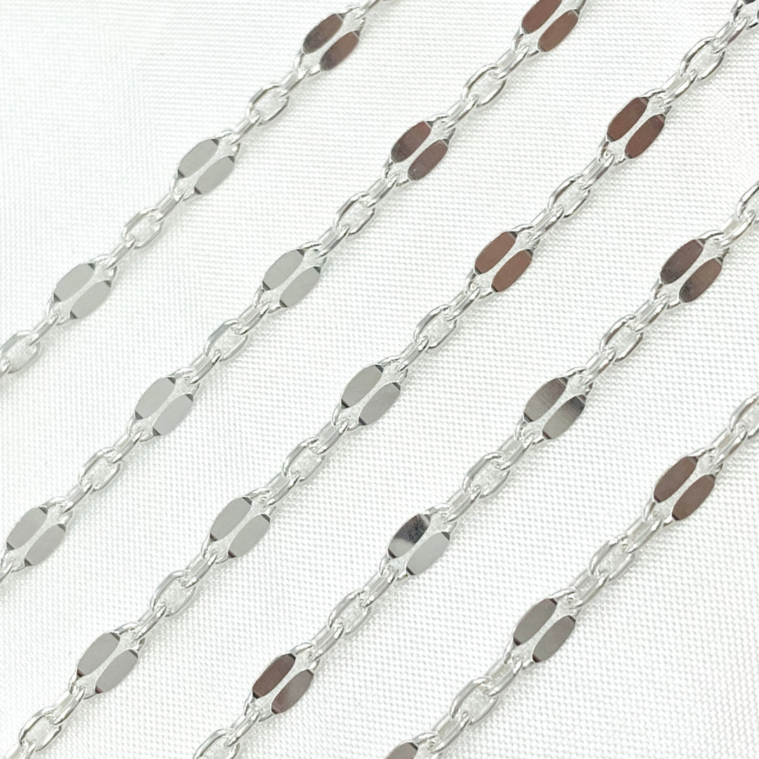 Z105SS.  Sterling Silver Flat Marina Link Chain