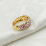 Load image into Gallery viewer, 14k Solid Gold Diamond and Pink Sapphire Ring.