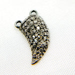 Load image into Gallery viewer, DC046. Diamond Silver Black Rhodium Horn Connector Charm