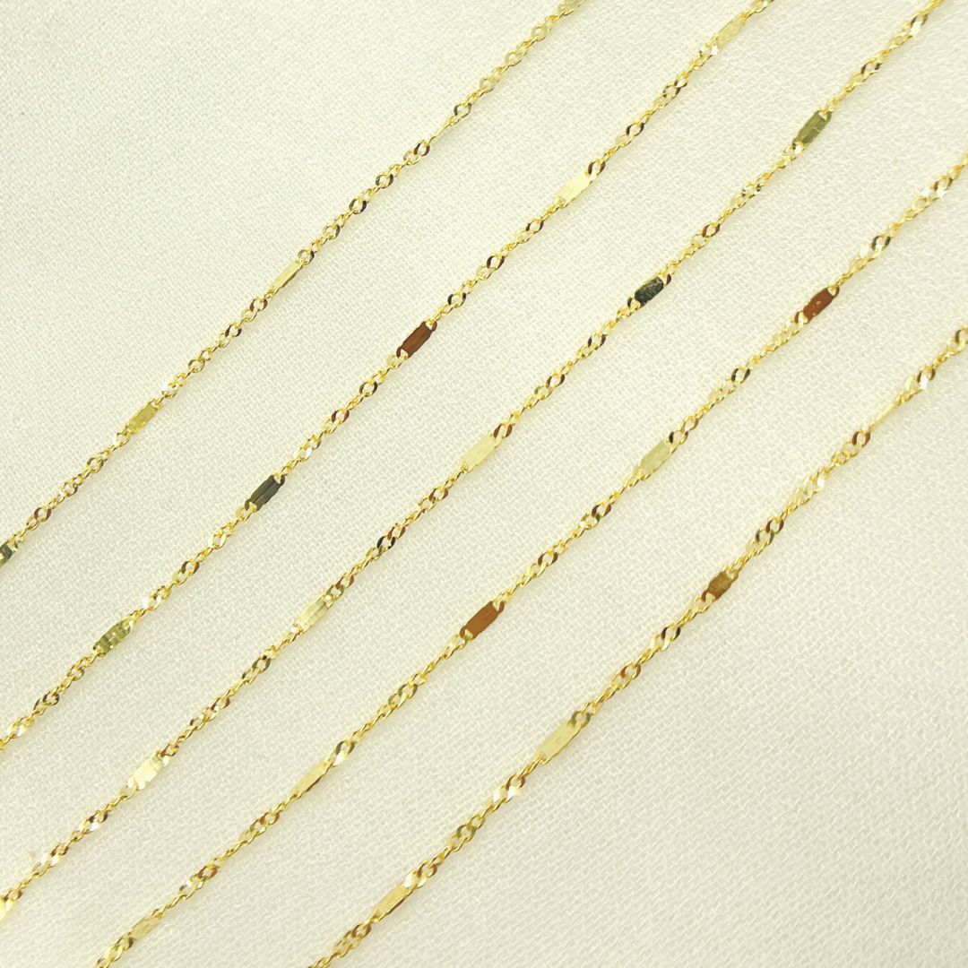 Gold Flat Bar & Singapore Link Chain